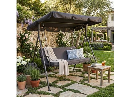 YN8002 -  Black 2-Seater Swing Chair