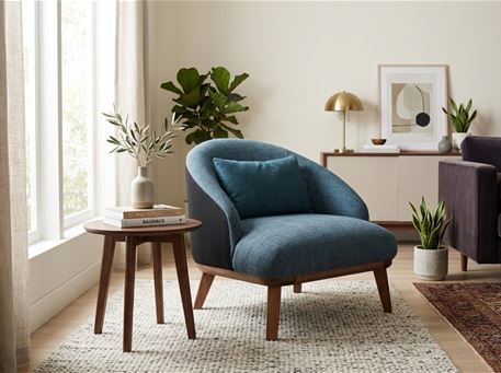 DINA - Wooden Base Upholstered Armchair