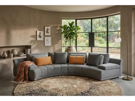 GENIUS - Curved Modern Grey Sectional Sofa