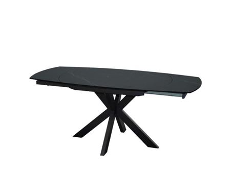 RETRO - Black Ceramic Rotatable And Extendable Dining Table