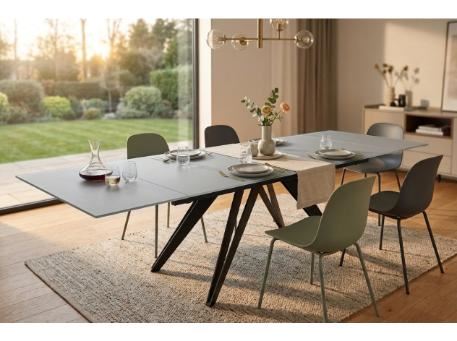TILLER - Rectangular Glass Extendable Dining Table