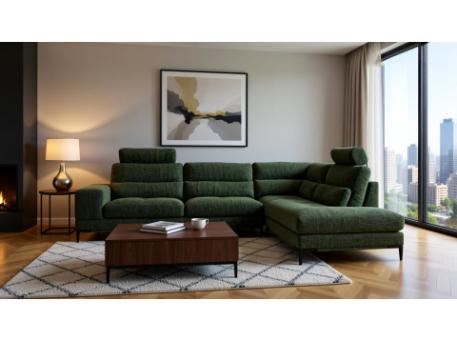 SOLACE - Modern Green Sectional Sofa