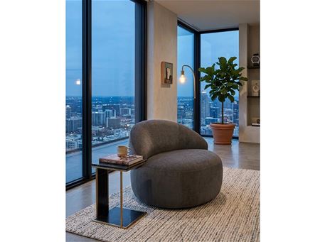 DESIRE - Grey Fabric Swivel Chair 