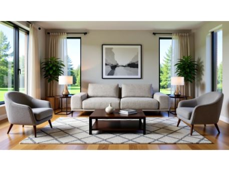 ODIL - 4 seater grey sofa.  