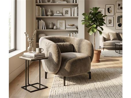 MORE - Modern armchair with metal legs.