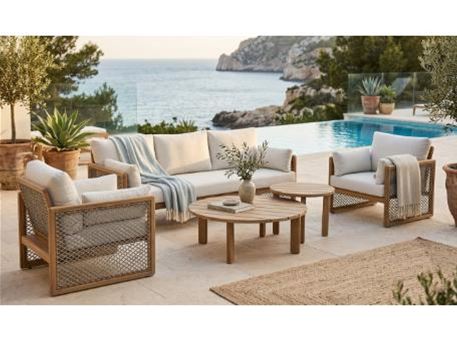 KULA - Modern grey rope design outdoor living set.