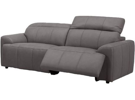 ORNATE - Top grain grey colored Leather sofa.
