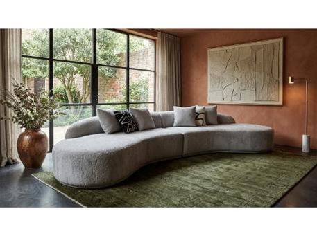 FLAKE 5 seats - Grey Curved Modern Sofa 