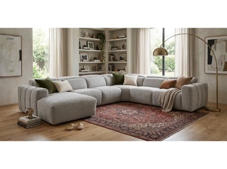  NOVA - Grey Reclining Corner Sofa     