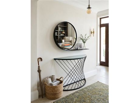 GROOVE-Black Metal Console With Mirror