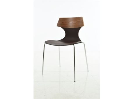 S083A - Natural & Black Wood Dining Chair