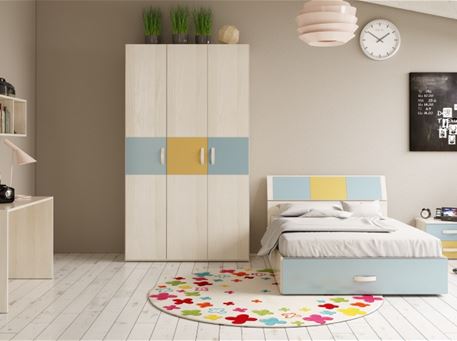 DANTE-BLUE - Blue Single Bedroom