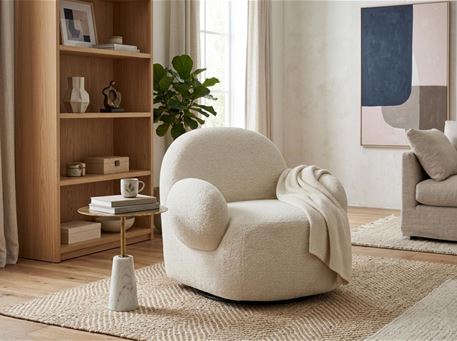 ENZA-Cloud Comfort Swivel  Armchair Beige