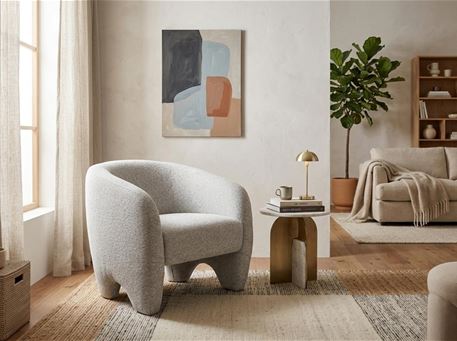 GALIA-Round Modern Grey Armchair