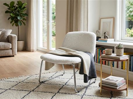 ANYA-Lounge Chair Sculptural Chrome Frame