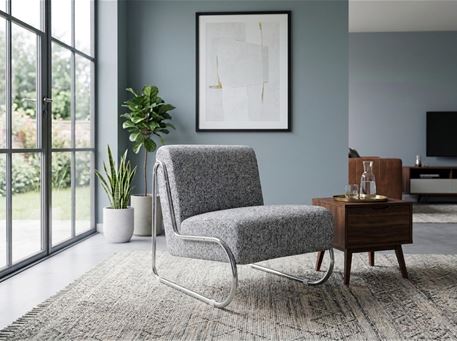 SILA-Mid-Century Modern / Industrial Grey Lounge Chair