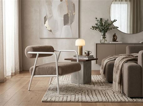 FIORE-Boucl&eacute; Comfort Meets Sleek Metal Framing