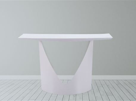 CS15873 - Modern Simple White Console With Curved Base