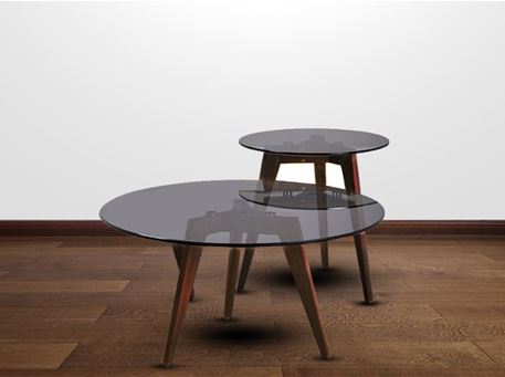 NS0192 - Round Grey Glass Center Table