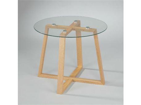 BACCARI - Clear Round Glass Top Side Table