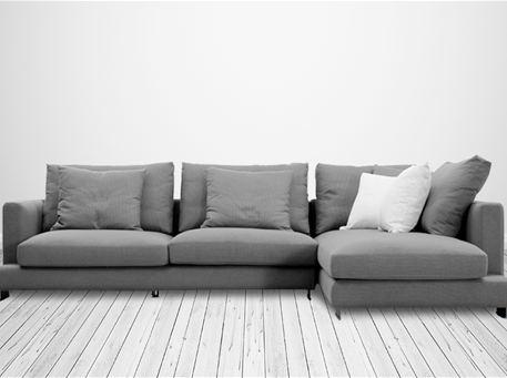 HA652 - Compact Grey L-Shape Sofa