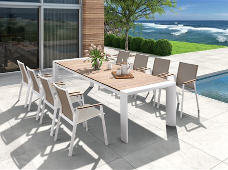 835TT4E - White Outdoor Dining Table 