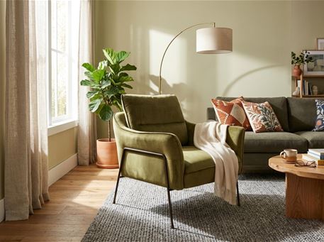 NASH - Green Armchair With Black Metal Base