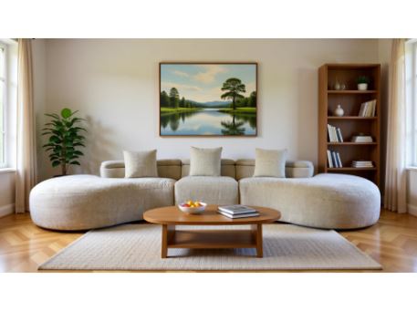 ORION-Beige Sofa With Reclining System