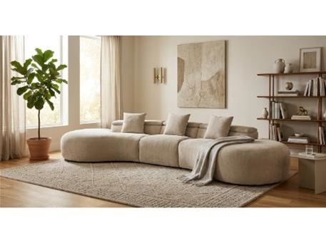 ORION-Beige Sofa With Reclining System