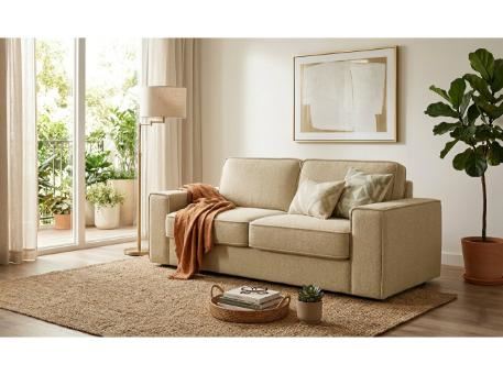 PAOLA-SAND- Sofa Bed With Built-In Mattress