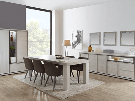 FRAME - Modern Light Grey Oak Dining Room