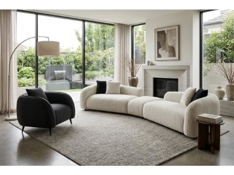LUNA -  Modern White sofa set with matching armchair 
