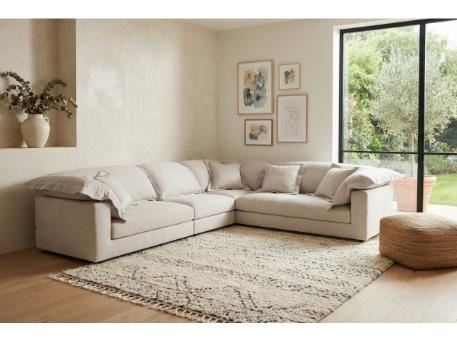 SYBIL-Grey Corner with Fluffy Back Seats
