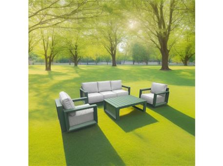 HA-1441 - Outdoor Living Set With Green Aluminum Base