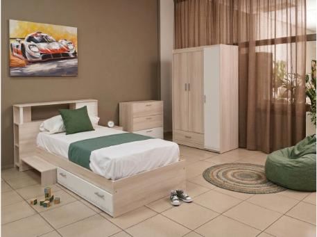 CHARLY - Light wood colored bedroom set.