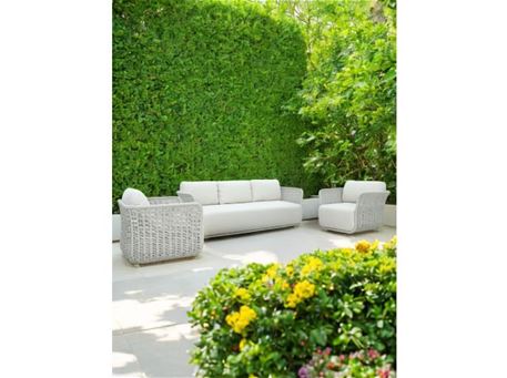 SUNDOWN - Grey Outdoor Lounge Set With Beige Linen