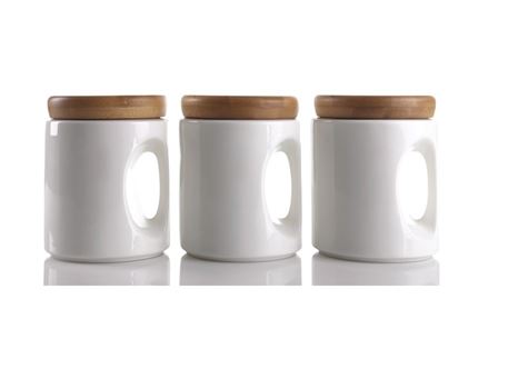 HT13201962W - 3 Pcs Canisters With Bamboo Lid