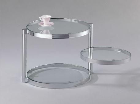 FERILLI - Round 2 Levels Side Table With Glass Top