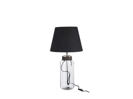 66012 - Lampfoot+Shade Cylinder+Wire Glass/Aluminium Transparent