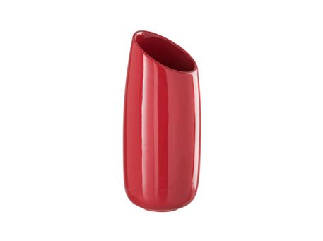 83758 - Vase Shining Curved Ceramic Red Small
