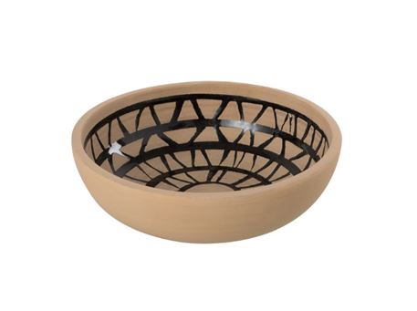 80047 - Dish Etnic Triangle Ceramic Brown/Black